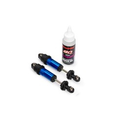 Shocks, GT-Maxx, front, aluminum, blue-anodized (fully assembled w/o springs) (2)