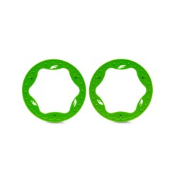 Beadlock rings, front, green (3.5") (2)
