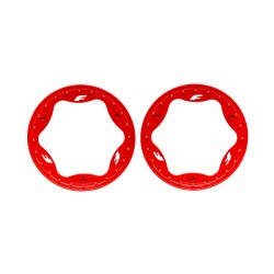 Beadlock rings, front, red (3.5") (2)