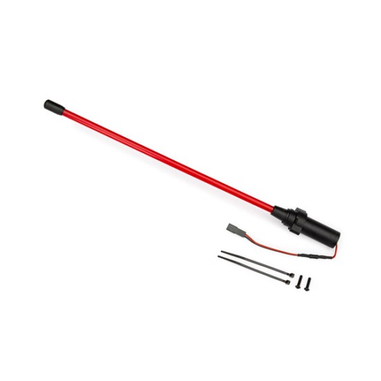 Whip licht, LED, rood (gemonteerd) (1) / 3x12mm BCS (2) (vervangt 1 whip licht, links of rechts) (vereist 6588X accessoire stroomvoorziening)