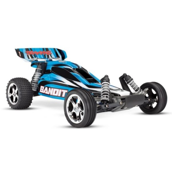 Traxxas Bandit RTR 2.4GHz TQ met batterij en 12v lader blauw Traxxas Bandit RTR 2.4GHz TQ met batterij en 12v lader blauw
