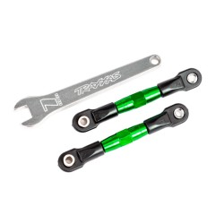 Camber links, rear (TUBES green-anodized, 7075-T6 aluminum, stronger than titanium) (2) (assembled with rod ends and hollow balls)/ aluminum wrench (1) (fits Drag Slash)
