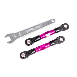 Camber links, rear (TUBES pink-anodized, 7075-T6 aluminum, stronger than titanium) (2) (assembled with rod ends and hollow balls)/ aluminum wrench (1) (fits Drag Slash)