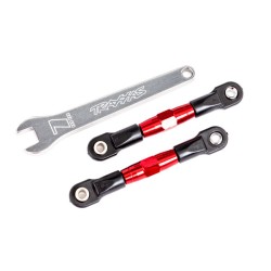Camber links, rear (TUBES red-anodized, 7075-T6 aluminum, stronger than titanium) (2) (assembled with rod ends and hollow balls)/ aluminum wrench (1) (fits Drag Slash)