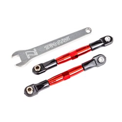 Camber links, front (TUBES red-anodized, 7075-T6 aluminum, stronger than titanium) (2) (assembled with rod ends and hollow balls)/ aluminum wrench (1) (fits Drag Slash)