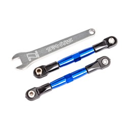 Camber links, front (TUBES blue-anodized, 7075-T6 aluminum, stronger than titanium) (2) (assembled with rod ends and hollow balls)/ aluminum wrench (1) (fits Drag Slash)