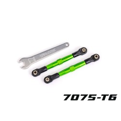 Toe links, front (TUBES green-anodized, 7075-T6 aluminum, stronger than titanium) (2) (assembled with rod ends and hollow balls)/ aluminum wrench (1) (fits Drag Slash)
