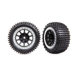 Tires & wheels, assembled (2.2' graphite gray, satin chrome beadlock wheels, Alias 2.2' tires) (2) (Bandit rear, medium compound with foam inserts)