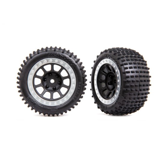 Tires & wheels, assembled (2.2' graphite gray, satin chrome beadlock wheels, Alias 2.2' tires) (2) (Bandit rear, medium compound with foam inserts)