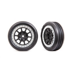 Tires & wheels, assembled (2.2' graphite gray, satin chrome beadlock wheels, Alias ribbed 2.2' tires) (2) (Bandit front, medium compound with foam inserts)