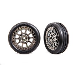 Tires & wheels, assembled (2.2' black chrome wheels, Alias ribbed 2.2' tires) (2) (Bandit front, medium compound w/ foam inserts)