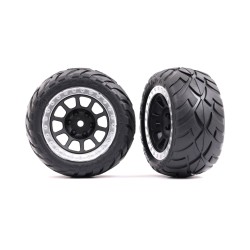 Tires & wheels, assembled (2.2' graphite gray, satin chrome beadlock wheels, Anaconda 2.2' tires with foam inserts) (2) (Bandit rear)
