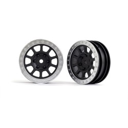 Wheels, 2.2' (graphite gray, satin chrome beadlock) (2) (Bandit front)