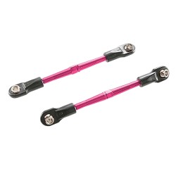 Turnbuckles, aluminum (pink-anodized), toe links, 59mm (2) (assembled w/ rod ends & hollow balls) (requires 5mm aluminum wrench #5477)