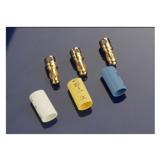 Bullet connectors, male, 3.5mm (3) / heat shrink