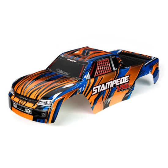 Body, Stampede VXL, orange & blue (painted, decals applied)