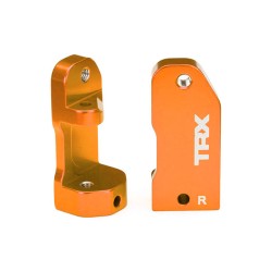 Caster blocks, 30-degree, orange-anodized 6061-T6 aluminum (left & right)/ suspension screw pin (2)