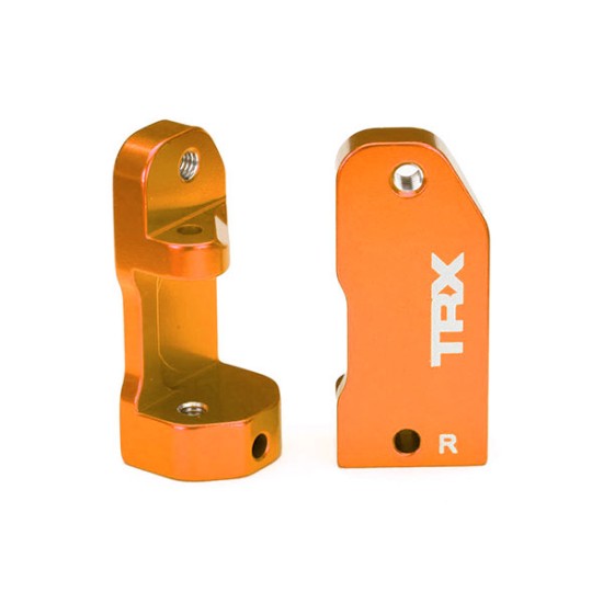 Caster blocks, 30-degree, orange-anodized 6061-T6 aluminum (left & right)/ suspension screw pin (2)