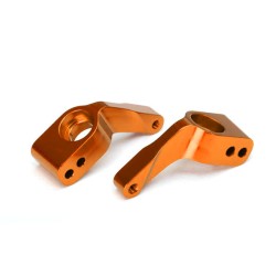 Stub axle carriers, Rustler/Stampede/Bandit (2), 6061-T6 aluminum (orange-anodized)/ 5x11mm ball bearings (4)