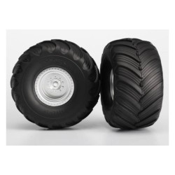 Tires & wheels, assembled, glued (satin chrome wheels, Terra Groove dual profile tires, foam inserts) (electric rear) (2)