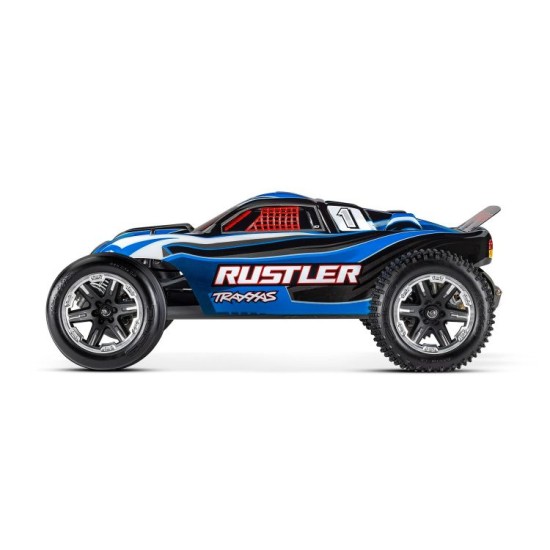 Rustler 1/10 Schaal Stadium Truck met USB-c lader en 3000mah accu Blauw