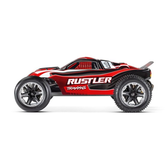 Rustler 1/10 Schaal Stadium Truck met USB-c lader en 3000mah accu Rood