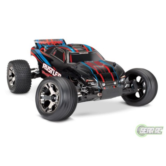 Traxxas Rustler VXL Brushless rood met TSM  zonder batteriij en lader