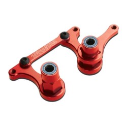 Steering bellcranks, drag link (red-anodized T6 aluminum)/ 5