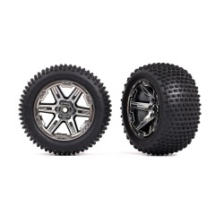 Tires & wheels, assembled, glued (2.8') (RXT black chrome wheels, Alias tires, foam inserts) (2WD electric rear) (2) (TSM rated)