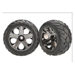 Tires & wheels, assembled, glued (All-Star black chrome whee
