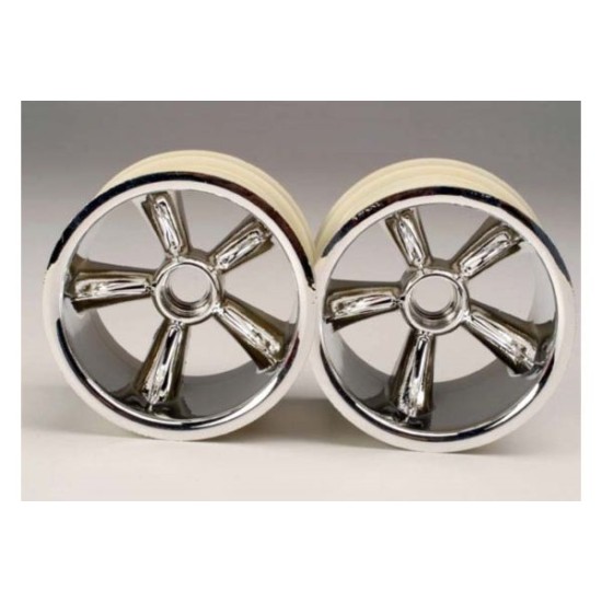 TRX Pro-Star chrome wheels (2) (front) (for 2.2 tires)