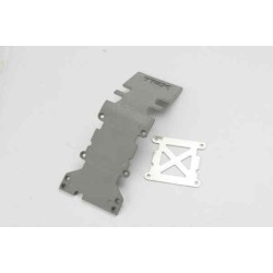 Skidplate, rear plastic (grey)/ stainless steel plate