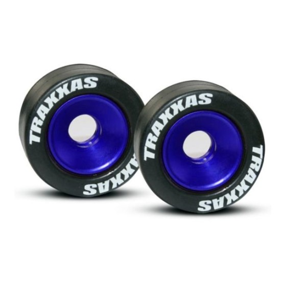 Wheels, aluminum (blue-anodized) (2)/ 5x8mm ball bearings (4