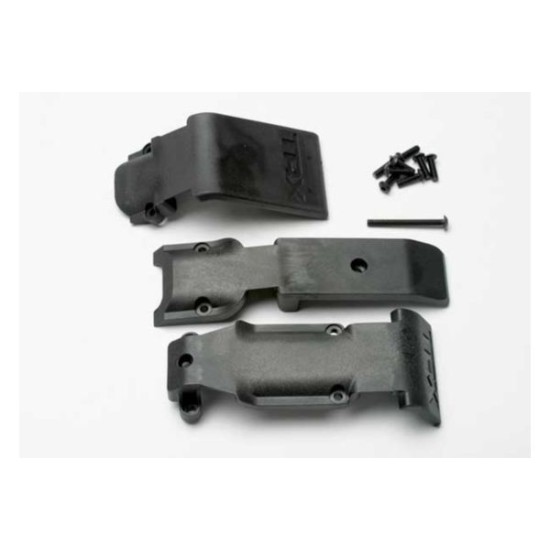 Skid plate set, front (2 pieces, plastic)/ skid plate, rear