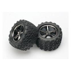 Tires & wheels, assembled, glued (Gemini black chrome wheels
