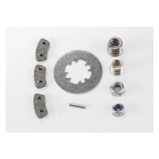 Revisieset, slipper clutch (stalen schijf/frictieplaten (3)/veren (2)/pen/4,0 mm borgmoer (1)/5,0 mm borgmoer (1))