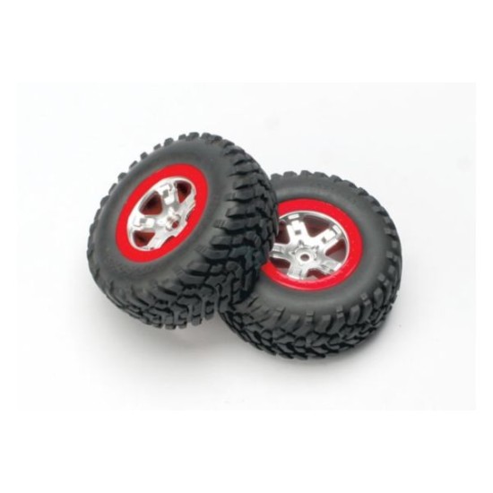 Tires & wheels, assembled, glued (SCT satin chrome wheels, r