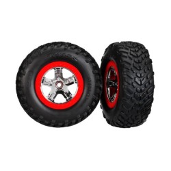 Tires & wheels, glued on SCT Chrome wheels TSM Rated