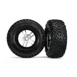Tires & wheels, glued on SCT Black chrome wheels TSM S1 comp