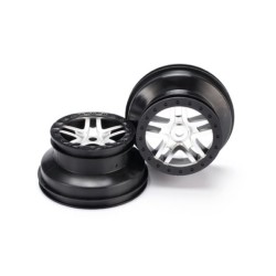 Wheels, SCT Split-Spoke, satin chrome, black beadlock style