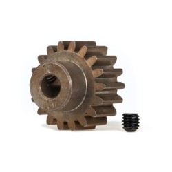 Gear 18-T pinion 1.0 metric pitch fits 5mm shaft set screw compatible with steel spur gears
