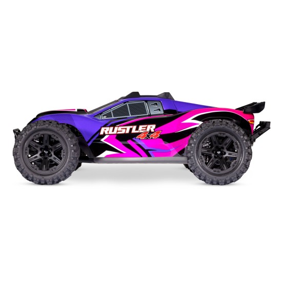 Traxxas Rustler 4x4 XL5 inc LED verlichting, batterij en 12v lader (Roze) Traxxas Rustler 4x4 XL5 inc LED verlichting, batterij en 12v lader (Roze)