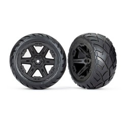 Tires & wheels, assembled, glued (2.8') (RXT black wheels, Anaconda tires, foam inserts) (2WD electric rear) (2) (TSM rated)