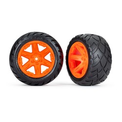 Tires & wheels, assembled, glued (2.8') (RXT orange wheels, Anaconda tires, foam inserts) (2WD electric rear) (2) (TSM rated)