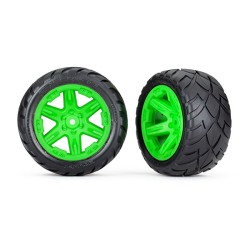 Tires & wheels, assembled, glued (2.8') (RXT green wheels, Anaconda tires, foam inserts) (2WD electric rear) (2) (TSM rated)