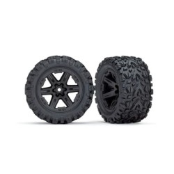 Tires & wheels, assembled, glued (2.8") (RXT black wheels, Talon Extreme tires, foam inserts) (2WD electric rear) (2) (TSM rated)