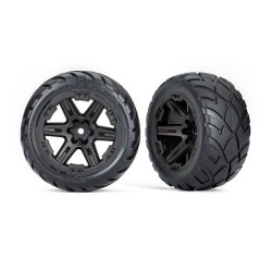 Tires & wheels, assembled, glued (2.8') (RXT black wheels, Anaconda tires, foam inserts) (4WD electric front/rear, 2WD electric front only) (2) (TSM rated)