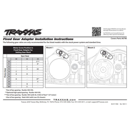 Fixed Gear Mesh Adapters