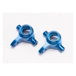 Steering blocks, aluminum, left & right (blue-anodized)