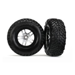 Tires & wheels, glued on SCT Satin hrome split sp wheels TSM